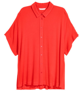 H&M red blouse fast fashion
